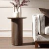 Maru Oak Round Side Table, Silver Oak