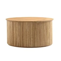 Maru Oak Round Coffee Table With Storage, Oak -Entreprise Cc Shop BSD 140 OAK WB1