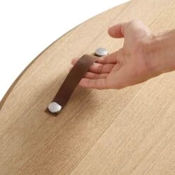 Maru Oak Round Coffee Table With Storage, Oak -Entreprise Cc Shop BSD 140 OAK detail3