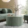 Maru Oak Round Coffee Table With Storage, Sage Green