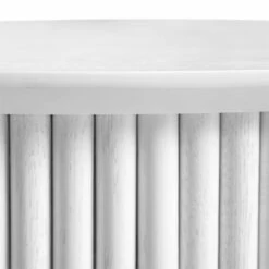 Maru Oak Round Coffee Table With Storage, Washed White -Entreprise Cc Shop BSD 140 WHITE detail4