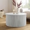 Maru Oak Round Coffee Table With Storage, Washed White 1 Maru Oak Round Coffee Table With Storage, Washed White -Entreprise Cc Shop BSD 140 WHITE main