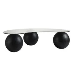 Sveti Curved Glass Coffee Table, Black 14 Sveti Curved Glass Coffee Table, Black -Entreprise Cc Shop BSD 142 BLACK WB4