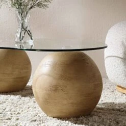 Sveti Curved Glass Coffee Table, Natural 12 Sveti Curved Glass Coffee Table, Natural -Entreprise Cc Shop BSD 142 OAK scene2
