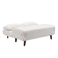 Algo Sofabed With Cushions In Beige Teddy Fabric 2 Seater -Entreprise Cc Shop D021B BEIGE TEDDY WB5