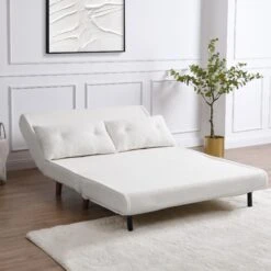 Algo Sofabed With Cushions In Beige Teddy Fabric 2 Seater -Entreprise Cc Shop D021B BEIGE TEDDY scene3