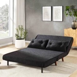 Algo Sofabed With Cushions In Charcoal Teddy Fabric 2 Seater 19 Algo Sofabed With Cushions In Charcoal Teddy Fabric 2 Seater -Entreprise Cc Shop D021B CHARCOAL TEDDY scene2