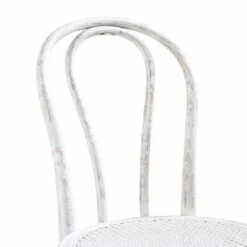 Camille Elm Wood And Rattan Bentwood Dining Chair, Distressed White -Entreprise Cc Shop DCH 002 WASHWHITE detail2