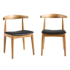 Arley Set Of 2 Beech Wood Dining Chairs, Natural And Black 16 Arley Set Of 2 Beech Wood Dining Chairs, Natural And Black -Entreprise Cc Shop DCH 007 NAT BLACKPU 2P WB1