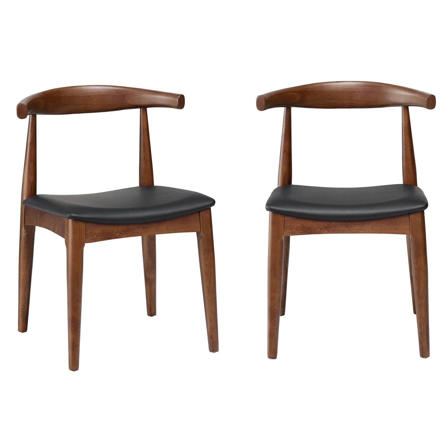 Arley Set Of 2 Beech Wood Dining Chairs, Walnut And Black 5 Arley Set Of 2 Beech Wood Dining Chairs, Walnut And Black - Image 3