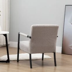 Hatton Steel Frame Boucle Accent Chair (Grey) 18 Hatton Steel Frame Boucle Accent Chair (Grey) -Entreprise Cc Shop DCH 1064A LGREY BOUCLE 3