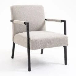 Hatton Steel Frame Boucle Accent Chair (Grey) 20 Hatton Steel Frame Boucle Accent Chair (Grey) -Entreprise Cc Shop DCH 1064A LGREY BOUCLE 5
