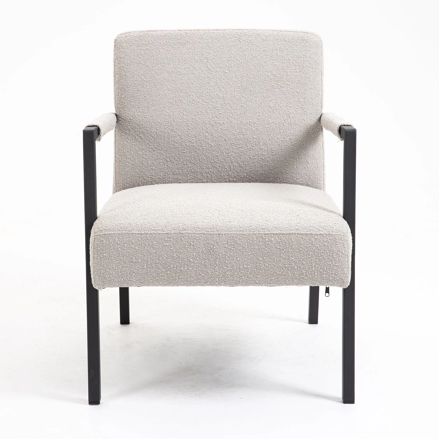 Hatton Steel Frame Boucle Accent Chair (Grey) 9 Hatton Steel Frame Boucle Accent Chair (Grey) - Image 7