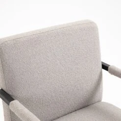 Hatton Steel Frame Boucle Accent Chair (Grey) 25 Hatton Steel Frame Boucle Accent Chair (Grey) -Entreprise Cc Shop DCH 1064A LGREY BOUCLE detail1
