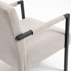 Hatton Steel Frame Boucle Accent Chair (Grey) 27 Hatton Steel Frame Boucle Accent Chair (Grey) -Entreprise Cc Shop DCH 1064A LGREY BOUCLE detail3