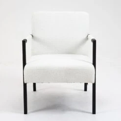 Hatton Steel Frame Boucle Accent Chair (White) -Entreprise Cc Shop DCH 1064A WHITE BOUCLE 6