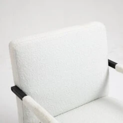 Hatton Steel Frame Boucle Accent Chair (White) -Entreprise Cc Shop DCH 1064A WHITE BOUCLE detail1