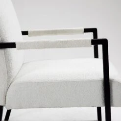 Hatton Steel Frame Boucle Accent Chair (White) -Entreprise Cc Shop DCH 1064A WHITE BOUCLE detail3