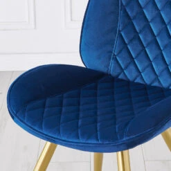 Set Of 2 Cosford Diamond Stitch Dining Chairs (Blue Velvet) 16 Set Of 2 Cosford Diamond Stitch Dining Chairs (Blue Velvet) -Entreprise Cc Shop DCH 2092B BLUEVEL 2P detail1