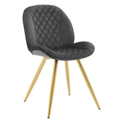 Set Of 2 Cosford Diamond Stitch Dining Chairs (Grey Velvet) 11 Set Of 2 Cosford Diamond Stitch Dining Chairs (Grey Velvet) -Entreprise Cc Shop DCH 2092B GREY VEL 2P 2