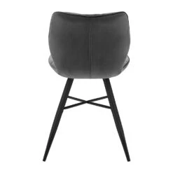 Set Of 2 Ampney Velvet Diamond Stitch Dining Chairs With Metal Legs (Dark Grey Velvet) -Entreprise Cc Shop DCH 2097 GREY VEL 2P 5