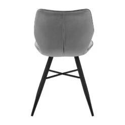 Set Of 2 Ampney Diamond Stitch Light Grey Velvet Dining Chair Set Of 2 With Metal Legs -Entreprise Cc Shop DCH 2097 LIGHTGREY VEL 2P 5