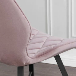 Set Of 2 Ampney Velvet Diamond Stitch Dining Chairs With Metal Legs (Dusty Pink Velvet) 17 Set Of 2 Ampney Velvet Diamond Stitch Dining Chairs With Metal Legs (Dusty Pink Velvet) -Entreprise Cc Shop DCH 2097 PINK VEL 2P 20 7