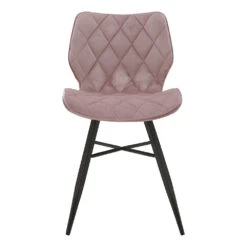 Set Of 2 Ampney Velvet Diamond Stitch Dining Chairs With Metal Legs (Dusty Pink Velvet) 12 Set Of 2 Ampney Velvet Diamond Stitch Dining Chairs With Metal Legs (Dusty Pink Velvet) -Entreprise Cc Shop DCH 2097 PINK VEL 2P 3