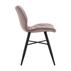 Set Of 2 Ampney Velvet Diamond Stitch Dining Chairs With Metal Legs (Dusty Pink Velvet) 13 Set Of 2 Ampney Velvet Diamond Stitch Dining Chairs With Metal Legs (Dusty Pink Velvet) -Entreprise Cc Shop DCH 2097 PINK VEL 2P 4