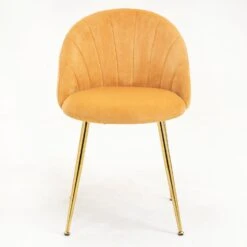Milverton Pair Of 2 Velvet Dining Chairs With Golden Chrome Legs (Mustard) 17 Milverton Pair Of 2 Velvet Dining Chairs With Golden Chrome Legs (Mustard) -Entreprise Cc Shop DCH 2113 MUSTARD VEL 2P 3