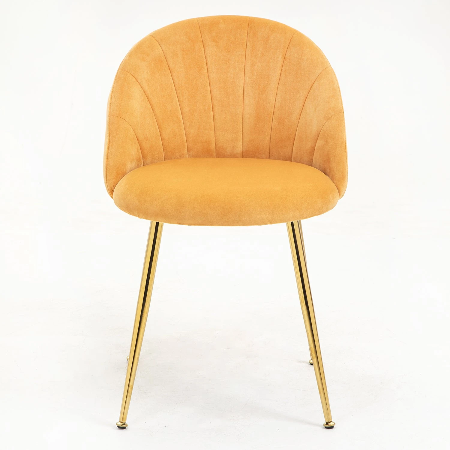 Milverton Pair Of 2 Velvet Dining Chairs With Golden Chrome Legs (Mustard) 6 Milverton Pair Of 2 Velvet Dining Chairs With Golden Chrome Legs (Mustard) - Image 4