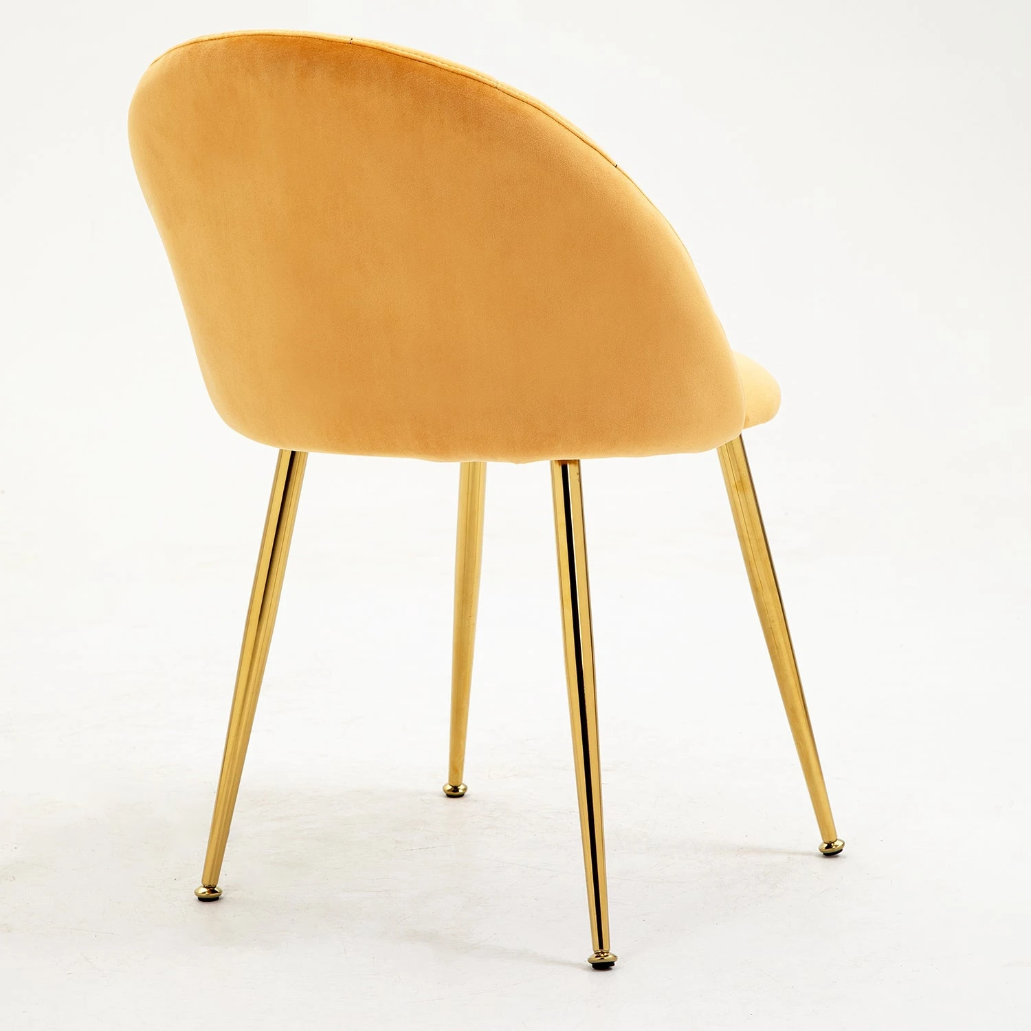 Milverton Pair Of 2 Velvet Dining Chairs With Golden Chrome Legs (Mustard) 8 Milverton Pair Of 2 Velvet Dining Chairs With Golden Chrome Legs (Mustard) - Image 6