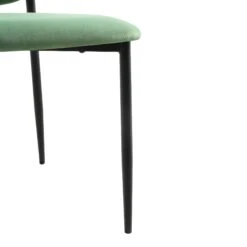 Kelmarsh Set Of 2 Grass Green Velvet Upholstered Dining Chairs -Entreprise Cc Shop DCH 2128 GRASS VEL 2P detail4