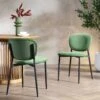 Kelmarsh Set Of 2 Grass Green Velvet Upholstered Dining Chairs