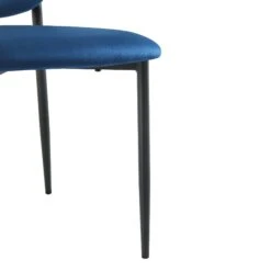 Kelmarsh Set Of 2 Navy Blue Velvet Upholstered Dining Chairs 23 Kelmarsh Set Of 2 Navy Blue Velvet Upholstered Dining Chairs -Entreprise Cc Shop DCH 2128 NAVY VEL 2P detail3