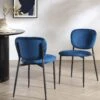 Kelmarsh Set Of 2 Navy Blue Velvet Upholstered Dining Chairs -Entreprise Cc Shop DCH 2128 NAVY VEL 2P main