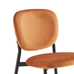 Kelmarsh Set Of 2 Orange Velvet Upholstered Dining Chairs -Entreprise Cc Shop DCH 2128 ORANGEL VEL 2P detail1
