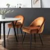 Oakley Set Of 2 Orange Velvet Upholstered Dining Chairs With Contrast Piping 2 Oakley Set Of 2 Orange Velvet Upholstered Dining Chairs With Contrast Piping -Entreprise Cc Shop DCH 2138 ORANGE VEL 2P main a52ffff0 019c 4517 941d 668b5b38824a
