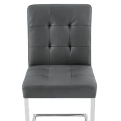 Keyston Set Of 2 Dark Grey PU Leather Upholstered Dining Chairs With Chrome Legs 19 Keyston Set Of 2 Dark Grey PU Leather Upholstered Dining Chairs With Chrome Legs -Entreprise Cc Shop DCH 2140 DARKGREY PU 2P detail1