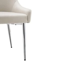 Garnet Set Of 2 Champagne Velvet Upholstered Dining Chairs With Back Handle -Entreprise Cc Shop DCH 2141 CHAMP VEL 2P detail5