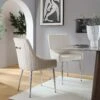 Garnet Set Of 2 Champagne Velvet Upholstered Dining Chairs With Back Handle 2 Garnet Set Of 2 Champagne Velvet Upholstered Dining Chairs With Back Handle -Entreprise Cc Shop DCH 2141 CHAMP VEL 2P main