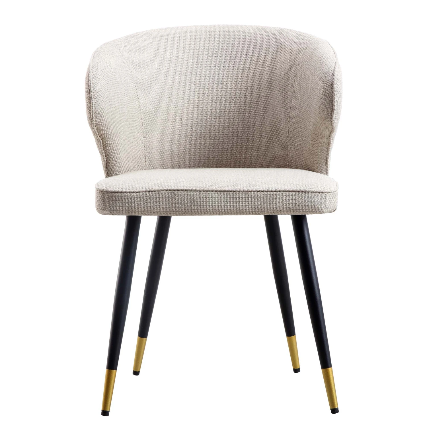 Langham Set Of 2 Oatmeal Woven Fabric Carver Dining Chairs With Fluted Back 7 Langham Set Of 2 Oatmeal Woven Fabric Carver Dining Chairs With Fluted Back - Image 5