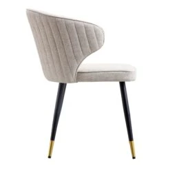 Langham Set Of 2 Oatmeal Woven Fabric Carver Dining Chairs With Fluted Back 23 Langham Set Of 2 Oatmeal Woven Fabric Carver Dining Chairs With Fluted Back -Entreprise Cc Shop DCH 2143 TAUPE WOV 2P WB5