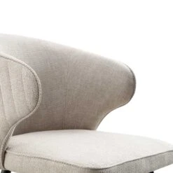 Langham Set Of 2 Oatmeal Woven Fabric Carver Dining Chairs With Fluted Back 26 Langham Set Of 2 Oatmeal Woven Fabric Carver Dining Chairs With Fluted Back -Entreprise Cc Shop DCH 2143 TAUPE WOV 2P detail1