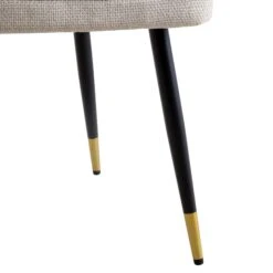 Langham Set Of 2 Oatmeal Woven Fabric Carver Dining Chairs With Fluted Back 28 Langham Set Of 2 Oatmeal Woven Fabric Carver Dining Chairs With Fluted Back -Entreprise Cc Shop DCH 2143 TAUPE WOV 2P detail3