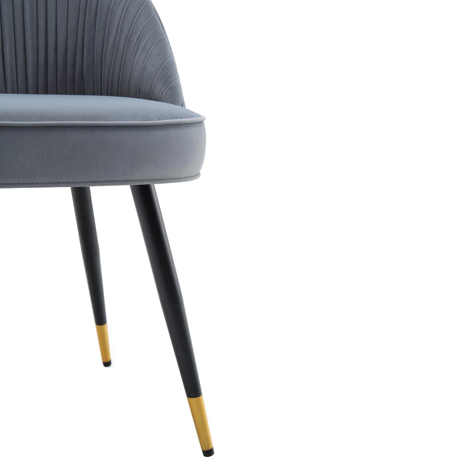 Miyae Set Of 2 Pleated Light Grey Velvet Upholstered Dining Chairs 13 Miyae Set Of 2 Pleated Light Grey Velvet Upholstered Dining Chairs - Image 11