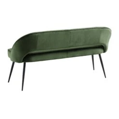 Oakley Dark Green Velvet Upholstered 3 Seater Dining Bench With Contrast Piping -Entreprise Cc Shop DCH 2147 DARKGREEN VEL WB5