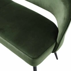 Oakley Dark Green Velvet Upholstered 3 Seater Dining Bench With Contrast Piping -Entreprise Cc Shop DCH 2147 DARKGREEN VEL detail2