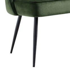 Oakley Dark Green Velvet Upholstered 3 Seater Dining Bench With Contrast Piping -Entreprise Cc Shop DCH 2147 DARKGREEN VEL detail3