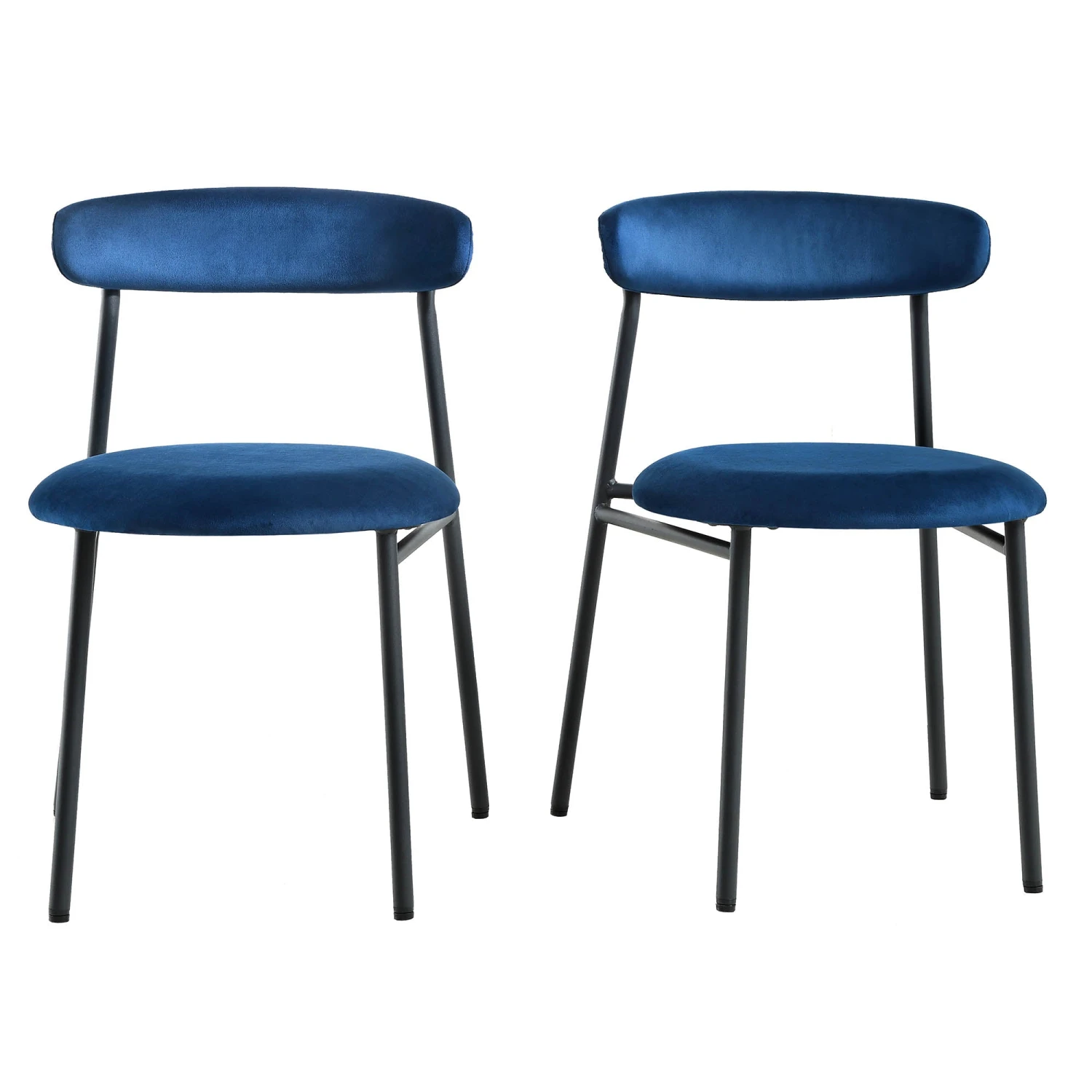 Donna Set Of 2 Navy Blue Velvet Dining Chairs 4 Donna Set Of 2 Navy Blue Velvet Dining Chairs - Image 2